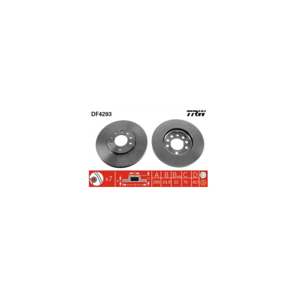 TRW BRAKE DISC PAIR Z (Front) image