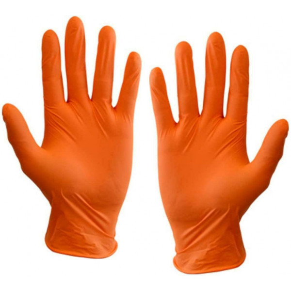ORANGE MICROTEX LARGE GLOVES 100pc