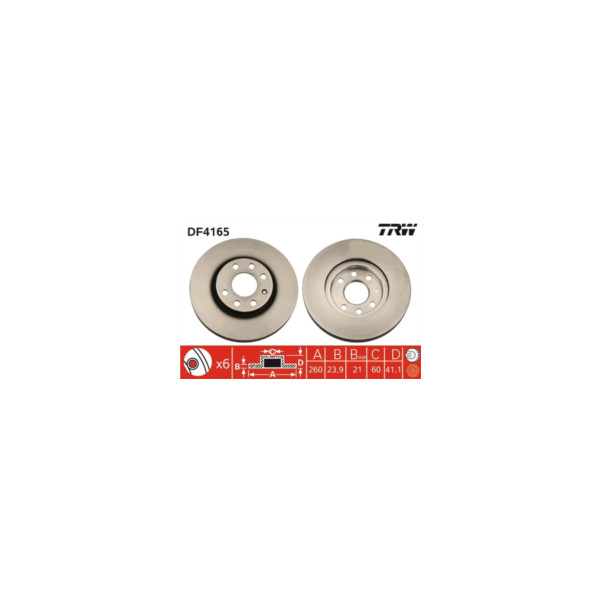 TRW BRAKE DISC PAIR Z (Front) image