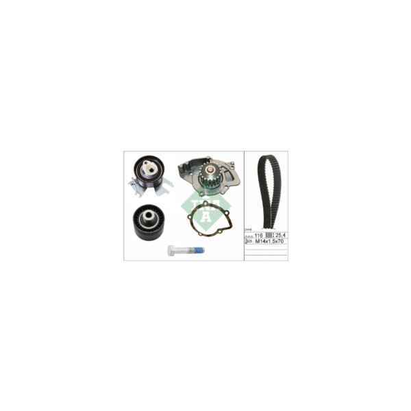 INA TIMING BELT KIT W/ WATERPUMP image