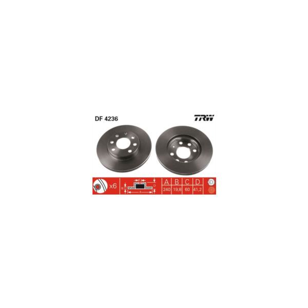 TRW BRAKE DISC PAIR Z (Front) image