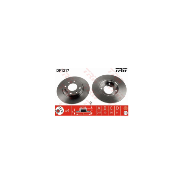 TRW BRAKE DISC PAIR Z (Front) image