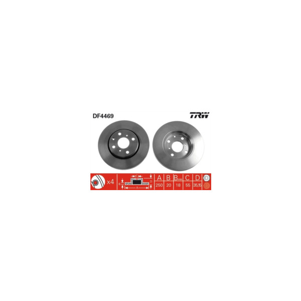 TRW BRAKE DISC PAIR (Front) image