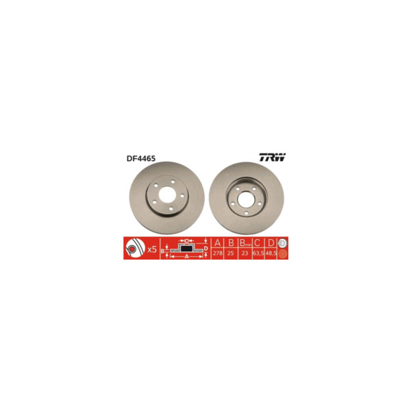 TRW BRAKE DISC PAIR (Front) image