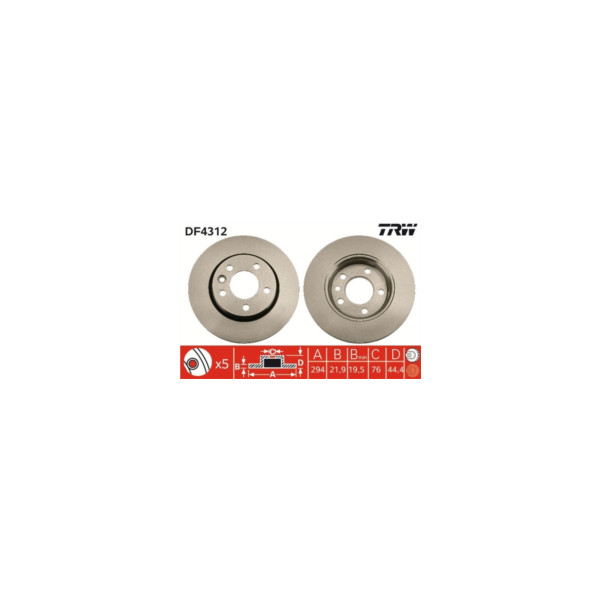 TRW BRAKE DISC PAIR (Rear) image