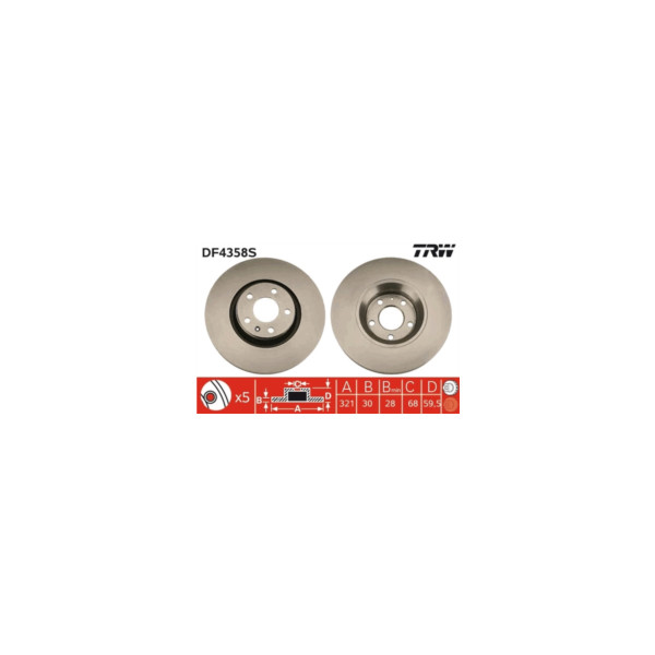TRW BRAKE DISC SINGLE (Front) image