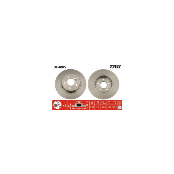 TRW BRAKE DISC PAIR (Rear) image