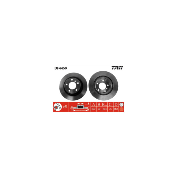 TRW BRAKE DISC PAIR (Rear) image