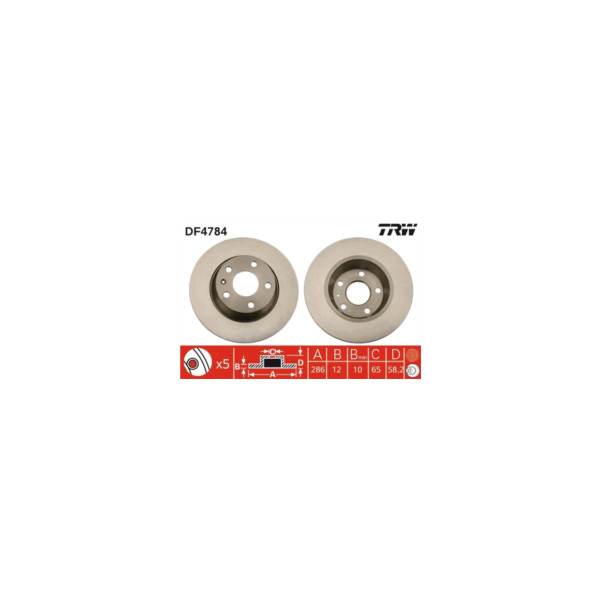 TRW BRAKE DISC PAIR Z (Rear) image