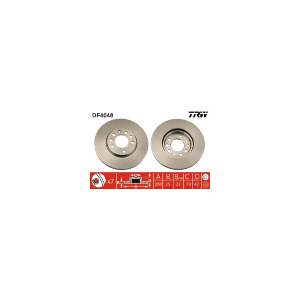 TRW BRAKE DISC PAIR (Front) image