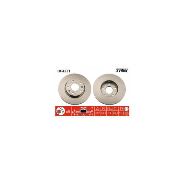 TRW BRAKE DISC PAIR Z (Front) image