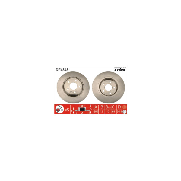 TRW BRAKE DISC PAIR (Rear) image
