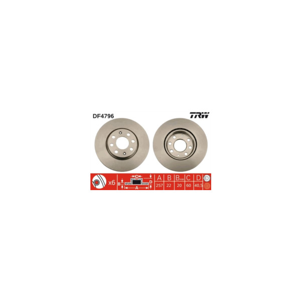 TRW BRAKE DISC PAIR (Front) image