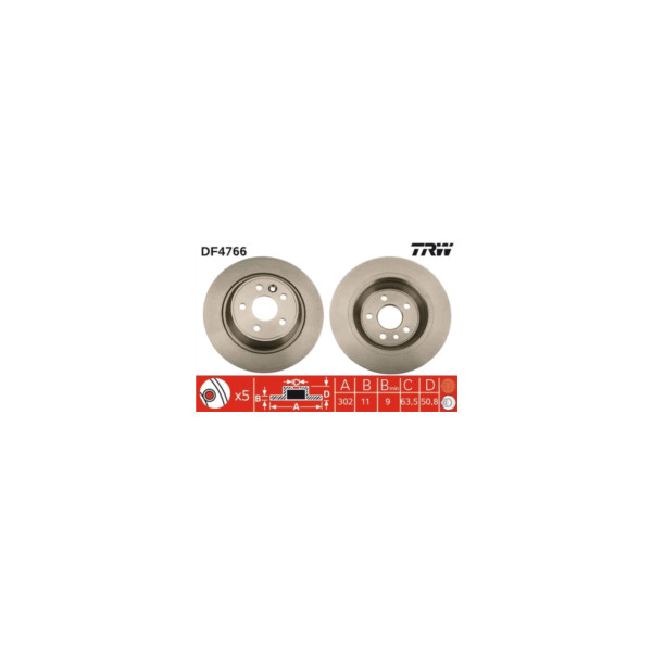 TRW BRAKE DISC PAIR (Rear) image