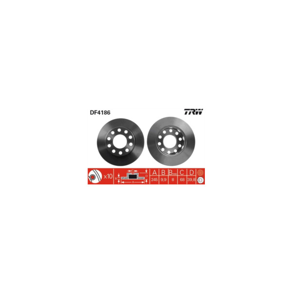 TRW BRAKE DISC PAIR (Rear) image